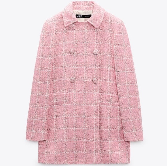 TEXTURED PLAID COAT || ZARA || YKCLOSET - Picture 3 of 10